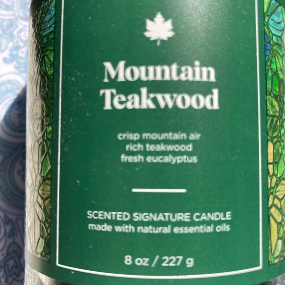 Bath & Body Works “Mountain Teakwood" Single Wick Scented Candle 7 oz. - Picture 2 of 3
